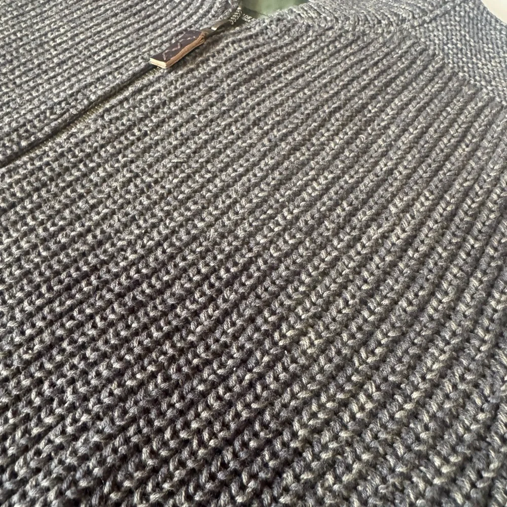 Eddie Bauer Olive Full Zip Chunky Cardigan Cable Knit Ribbed Trim Mens Small